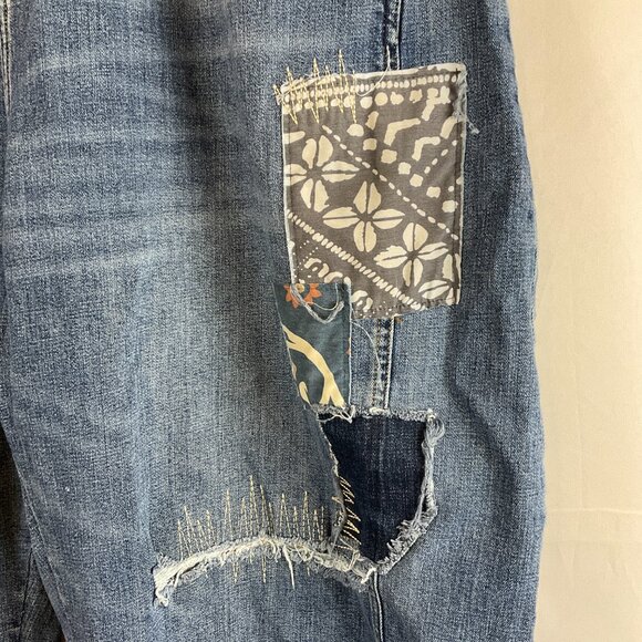 Pilcro Patchwork Jeans EU 60W US 26W Wide Leg - Picture 6 of 13